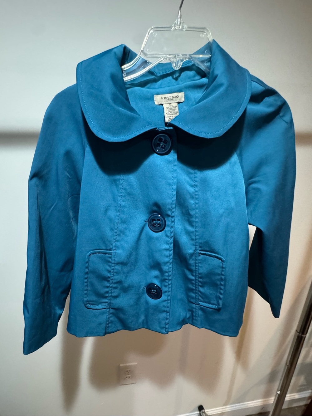 Vertigo Paris Teal Girls' Button-Front Pea Coat